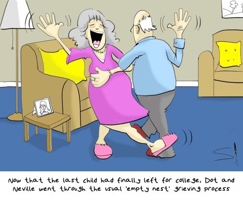 Now that the last child had finally left for college, Dot and Neville went through the usual 'empty nest' grieving process.