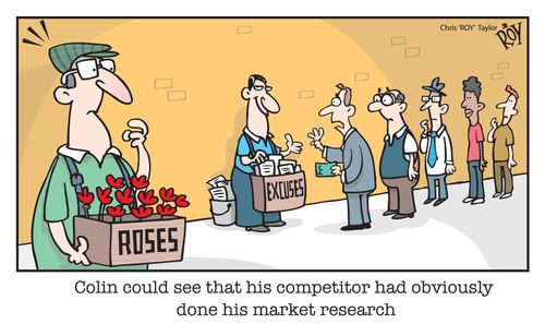 Colin could see that his competitor had obviously done his market research.