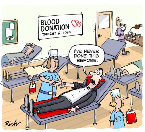 Vampire Blood Donor - I've never done this before.