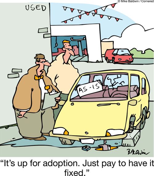 'It's up for adoption. Just pay to have it fixed.'