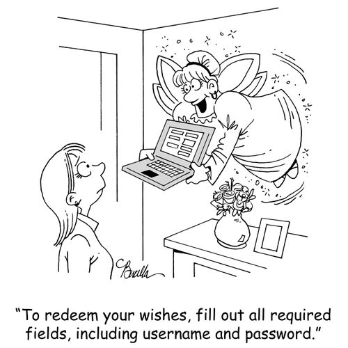 'To redeem your wishes, fill out all required fields, including username and password.'