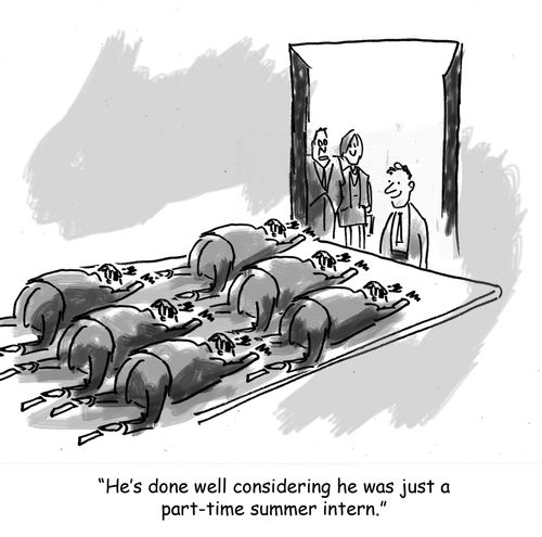 'He's done well considering he was just a part-time summer intern.'