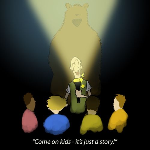 'Come on kids - it's just a story!'