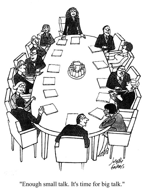 'Enough small talk. It's time for big talk.'