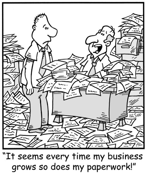 'It seems every time my business grows so does my paperwork!'