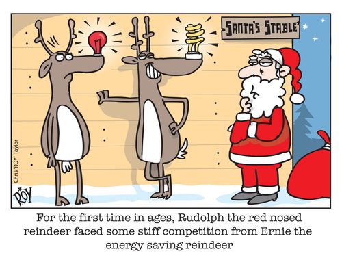 'For the first time in ages, Rudolph the red nosed reindeer faced some stiff competition from Ernie the energy saving reindeer'
