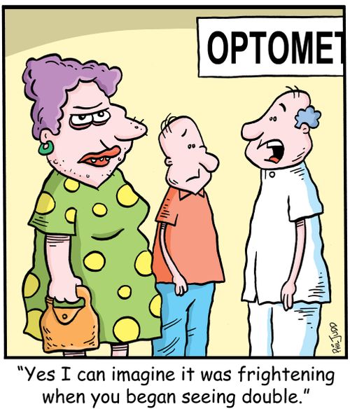 'Yes I can imagine it was frightening when you began seeing double.'