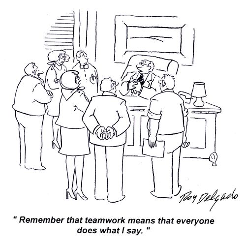 'Remember that teamwork means that everyone does what I say.'