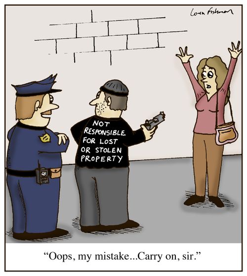 'Oops, my mistake...Carry on, sir.'