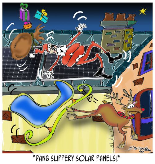'Dang slippery solar panels!'