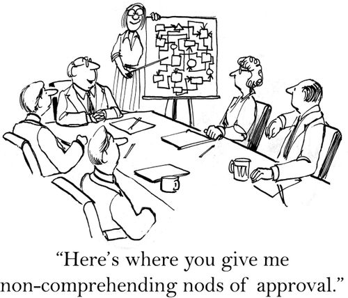 'Here's where you give me non-comprehending nods of approval.'