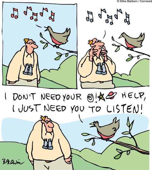 'I don't need your bloody help, I just need you to listen!'