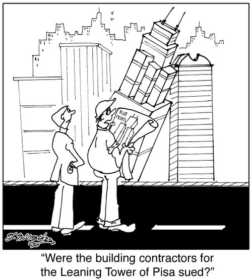 'Were the building contractors for the Leaning Tower of Pisa sued?'