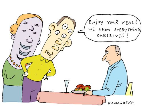 'Enjoy your meal! We grow everything ourselves!'