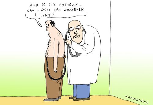 'And if it's anthrax... Can I still eat whatever I like?'