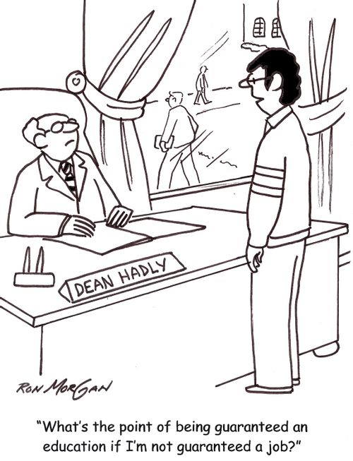 'What's the point of being guaranteed an education if I'm not guaranteed a job.'