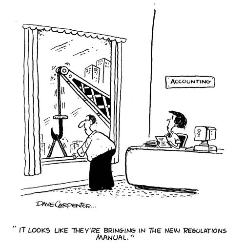 'It looks like they're bringing in the new regulations manual.'