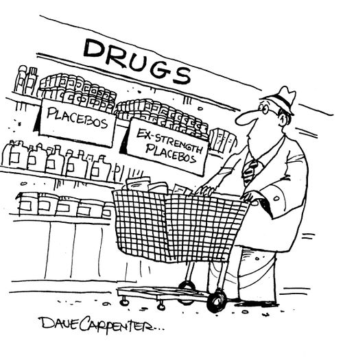 Drugs - 'Placebos' and 'Ex-strength placebos'.