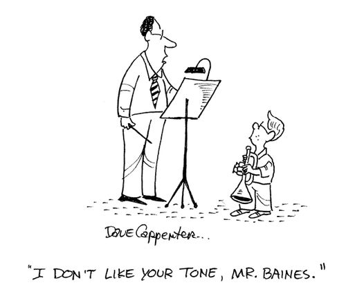 'I don't like your tone, Mr Baines.'