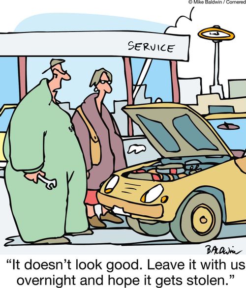 "It doesn't look good. Leave it with us overnight and hope it gets stolen."