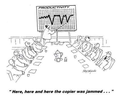 'Here, here and here the copier was jammed...'