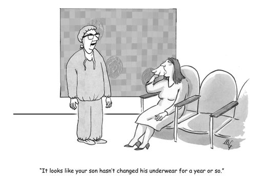 'It looks like your son hasn't changed his underwear in a year,'