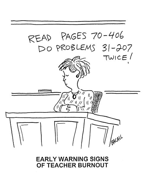 'Early warning signs of teacher burnout.'