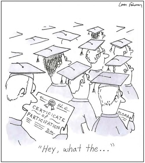 Graduate receives a Certificate of Participation.