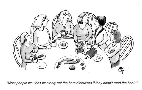 'Most people wouldn't wantonly eat the hors d'oeuvres if they hadn't read the book.'