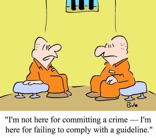 'I'm not here for committing a crime - I'm here for failing to comply with a guideline.'
