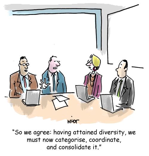 'So we agree: having attained diversity, we must now categorize, coordinate and consolidate it.'