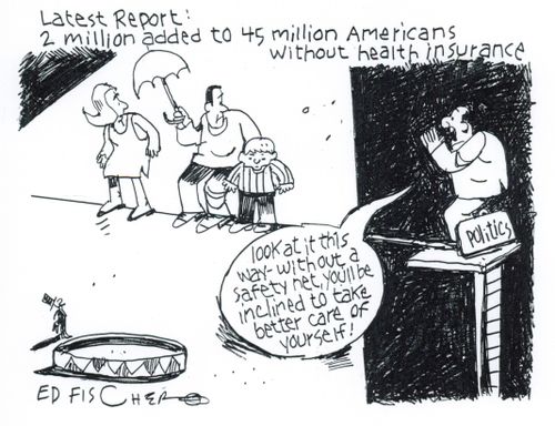 Latest Report: 2 million added to 45 million Americans without health insurance.