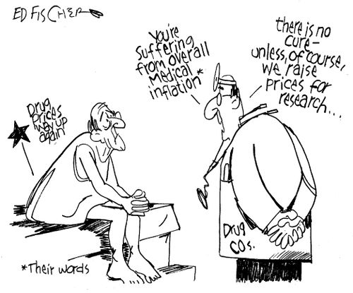 'You're suffering from overall medical inflation. . . there is no cure - unless, of course, we raise prices from research. . .'