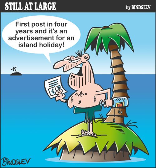 "First post in four years and it's an advertisement for an island holiday!"