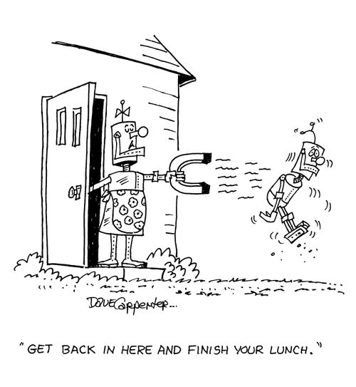 'Get back in here and finish your lunch.'