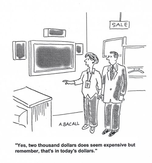 'Yes, two thousand dollars does seem expensive but remember, that's in today's dollars.'