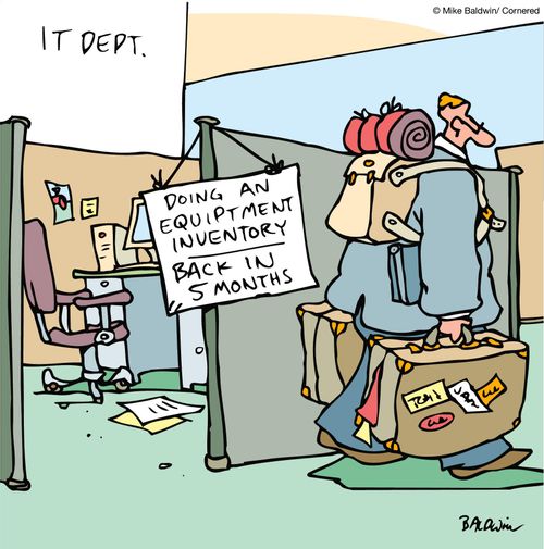 Doing an equipment inventory back in five months.