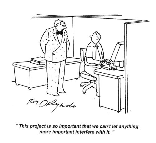 'This project is so important that we can't let anything more important interfere with it.'