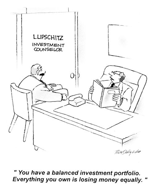 'You have a balanced investment portfolio. Everything you own is losing money equally.'