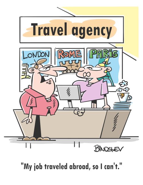 "My job traveled abroad, so I can't."