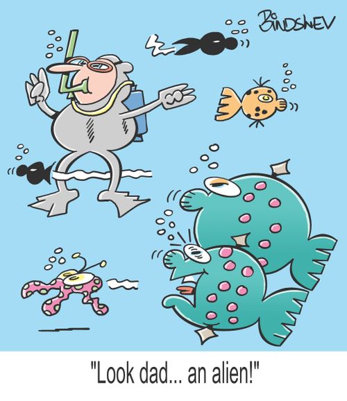 "Look dad... an alien!"