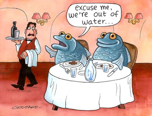 "Excuse me, we're out of water."