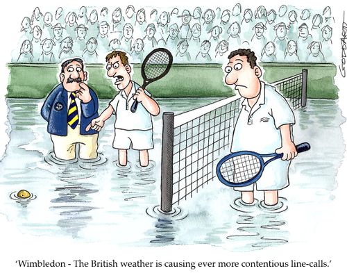 'Wimbledon - The British weather is causing ever more contentious line-calls.'