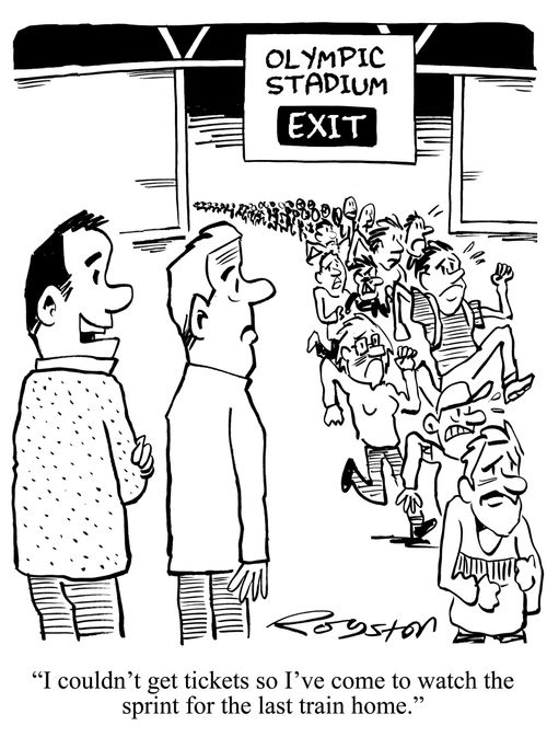 'I couldn't get tickets so I've come to watch the sprint for the last train home.'