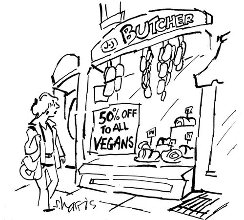 '50% off to all vegans.'