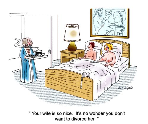 'Your wife is so nice. It's no wonder you don't want to divorce her.'