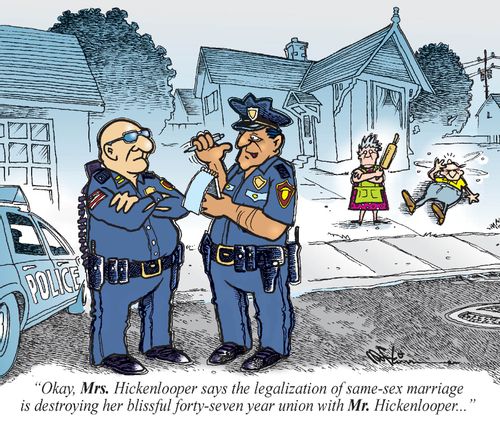 Cops at domestic scene with the Hickenloopers.
