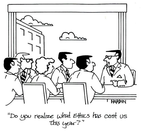 'Do you realize what ethics has cost us this year.'