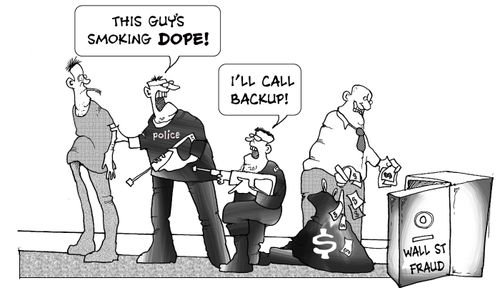 "This guy's smoking DOPE...I'll get backup!" Wall street Fraud