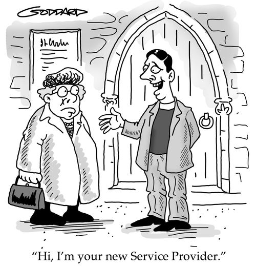 'Hello, I'm your new service provider'.
